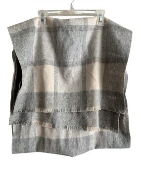 Coach Plaid Scarf in Gray and Cream